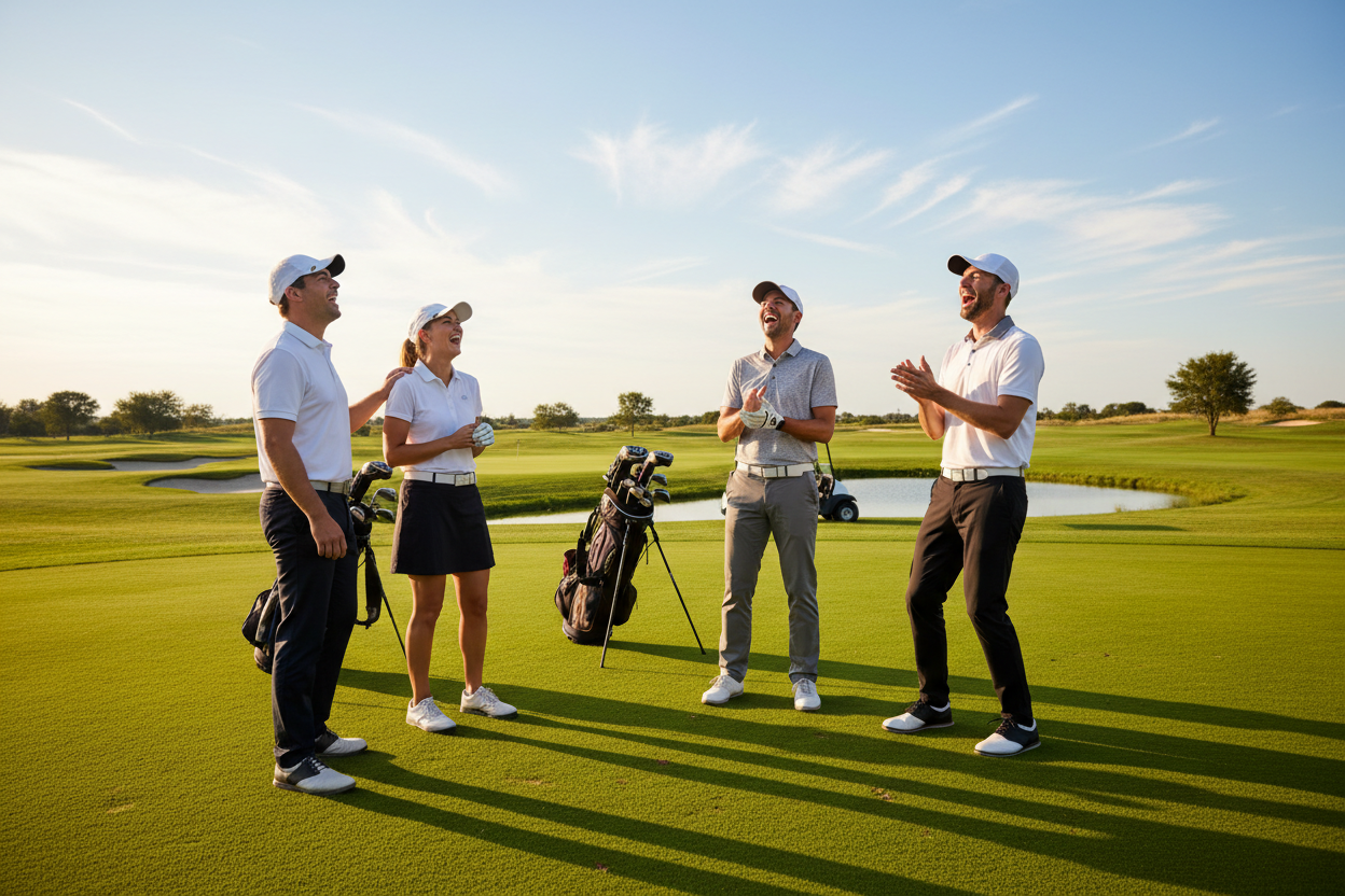 Laughing with your foursome in the golf course